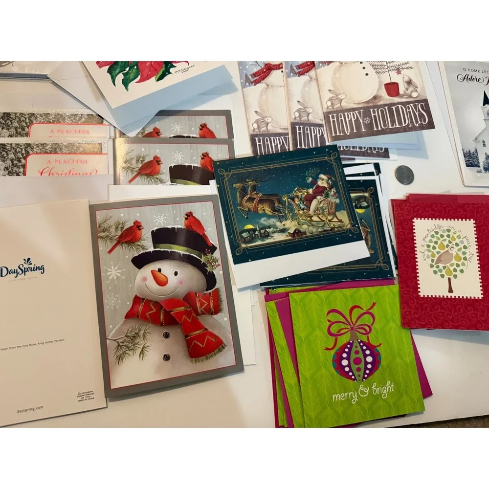 Lot 26 Assorted Christmas Greeting Cards‎ Unused with Envelopes plus extra Xmas